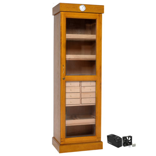Humidor Supreme® Oak Cigar Tower with Drawers Kit
